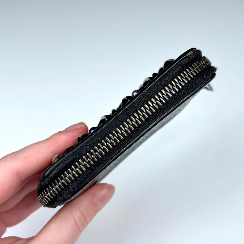Christian Louboutin Metallic Patent Spikes Panettone Coin Purse Black Mu… - Picture 4 of 7